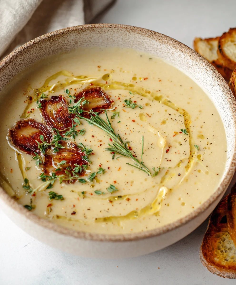 Easy Roasted Garlic Soup-Quick Comforting Meal