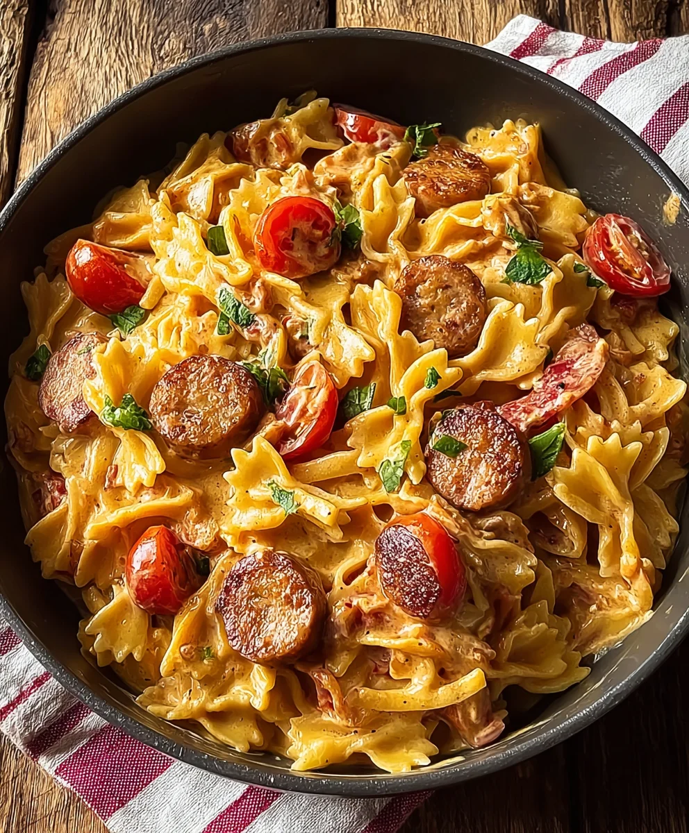 Creamy Cajun Sausage Pasta - One Pot Meal