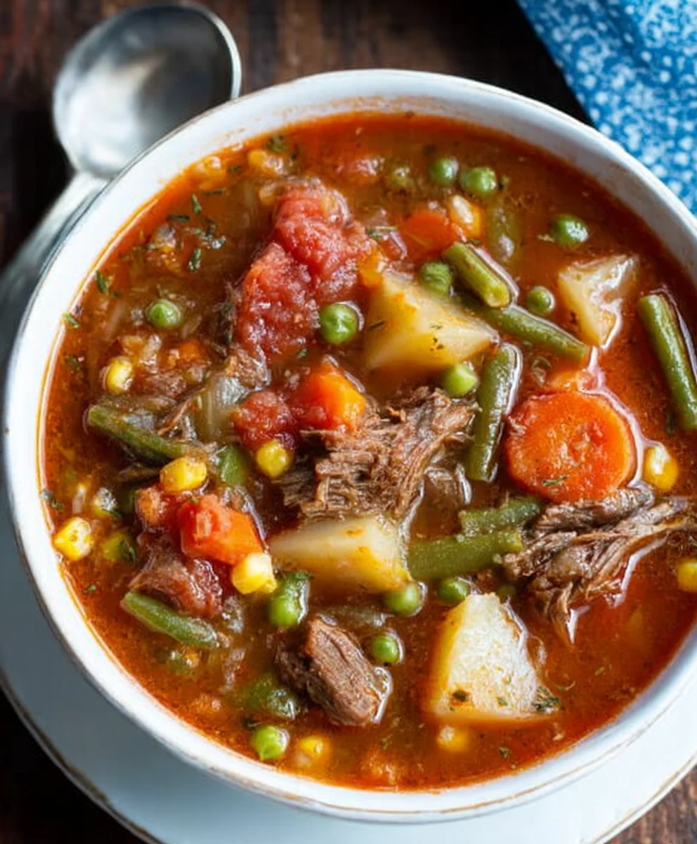 Old-Fashioned Vegetable Beef Soup - Mom's Recipe