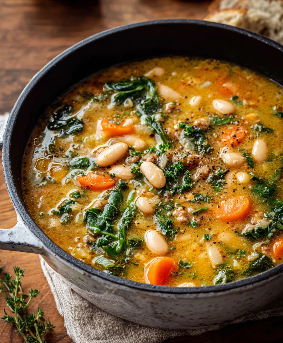 Hearty Tuscan White Bean Soup- Easy & Delicious Recipe