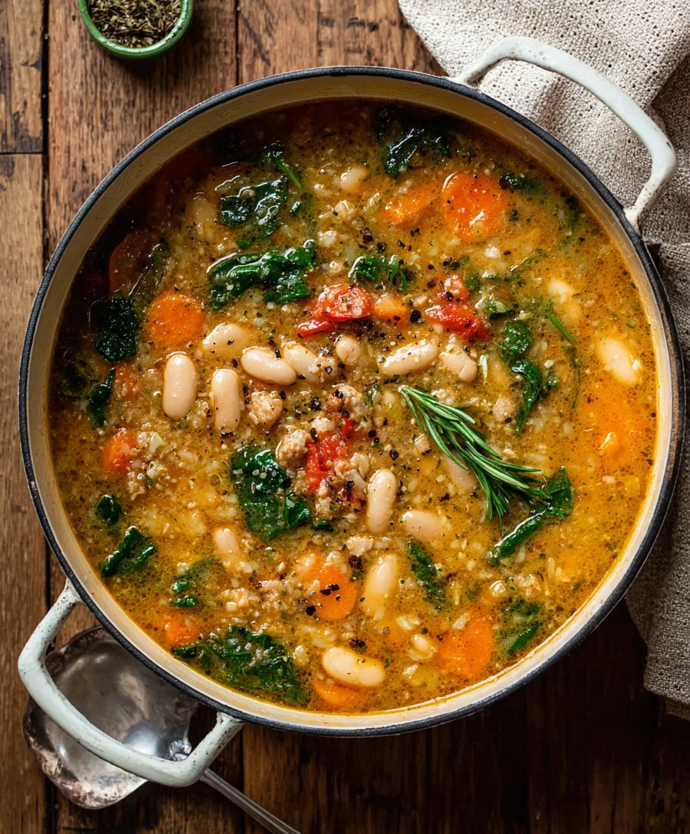 Hearty Tuscan White Bean Soup- Easy & Delicious Recipe