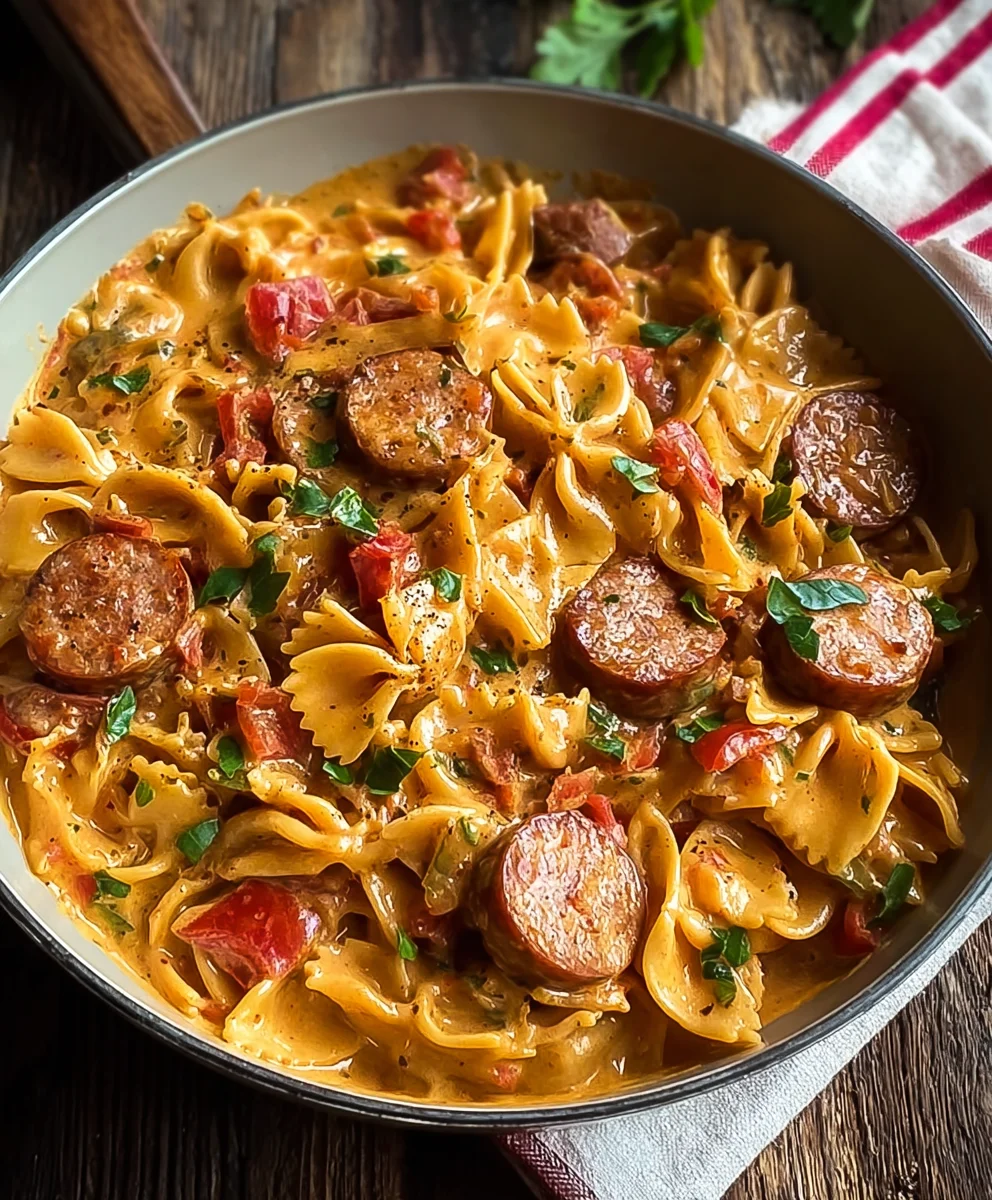 Creamy Cajun Sausage Pasta - One Pot Meal