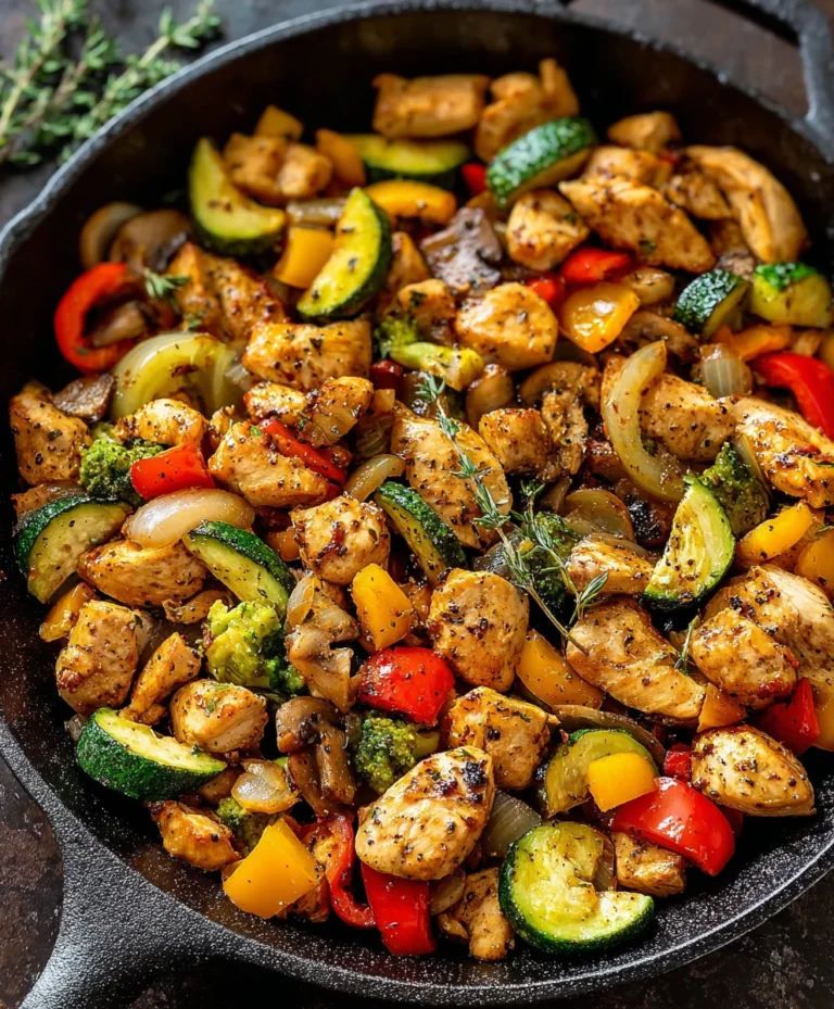 Healthy Chicken Vegetable Skillet Dinner – Quick & Easy