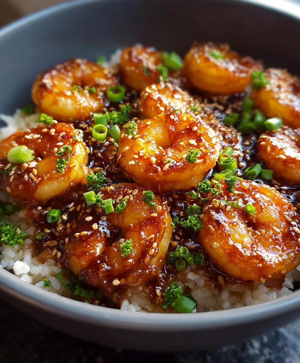Honey Garlic Shrimp Bowls-Easy Quick Dinner