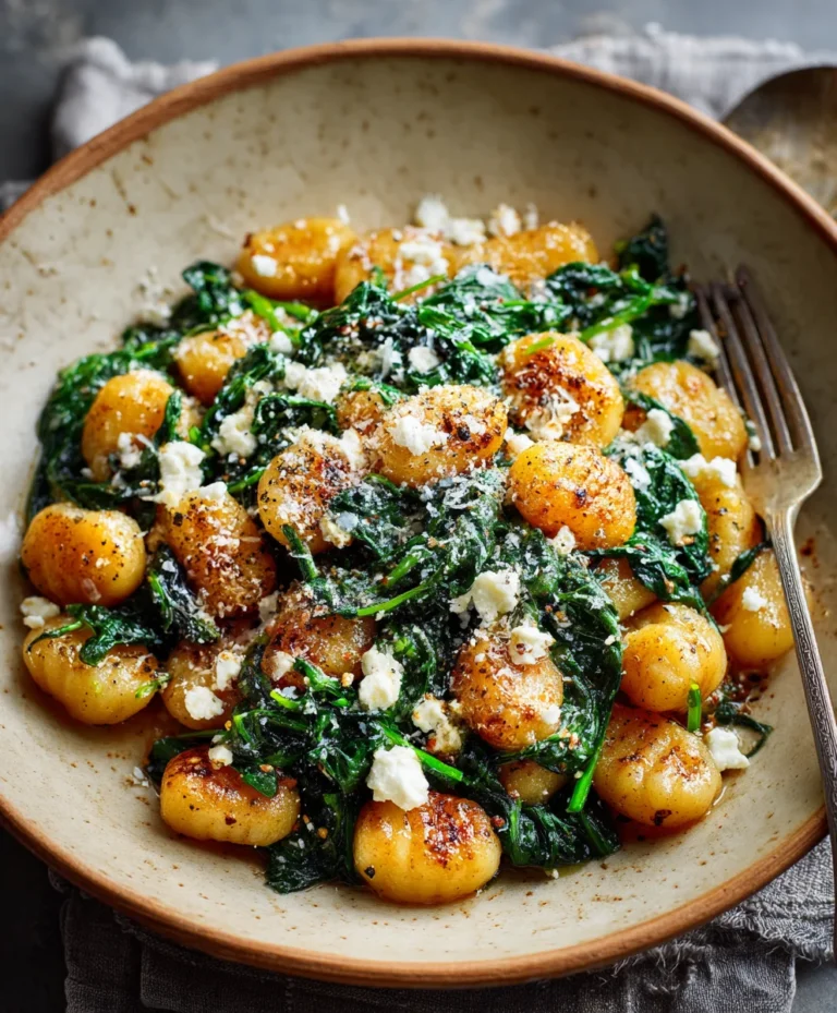 Crispy Gnocchi with Spinach Feta Delicious Dinner Recipe