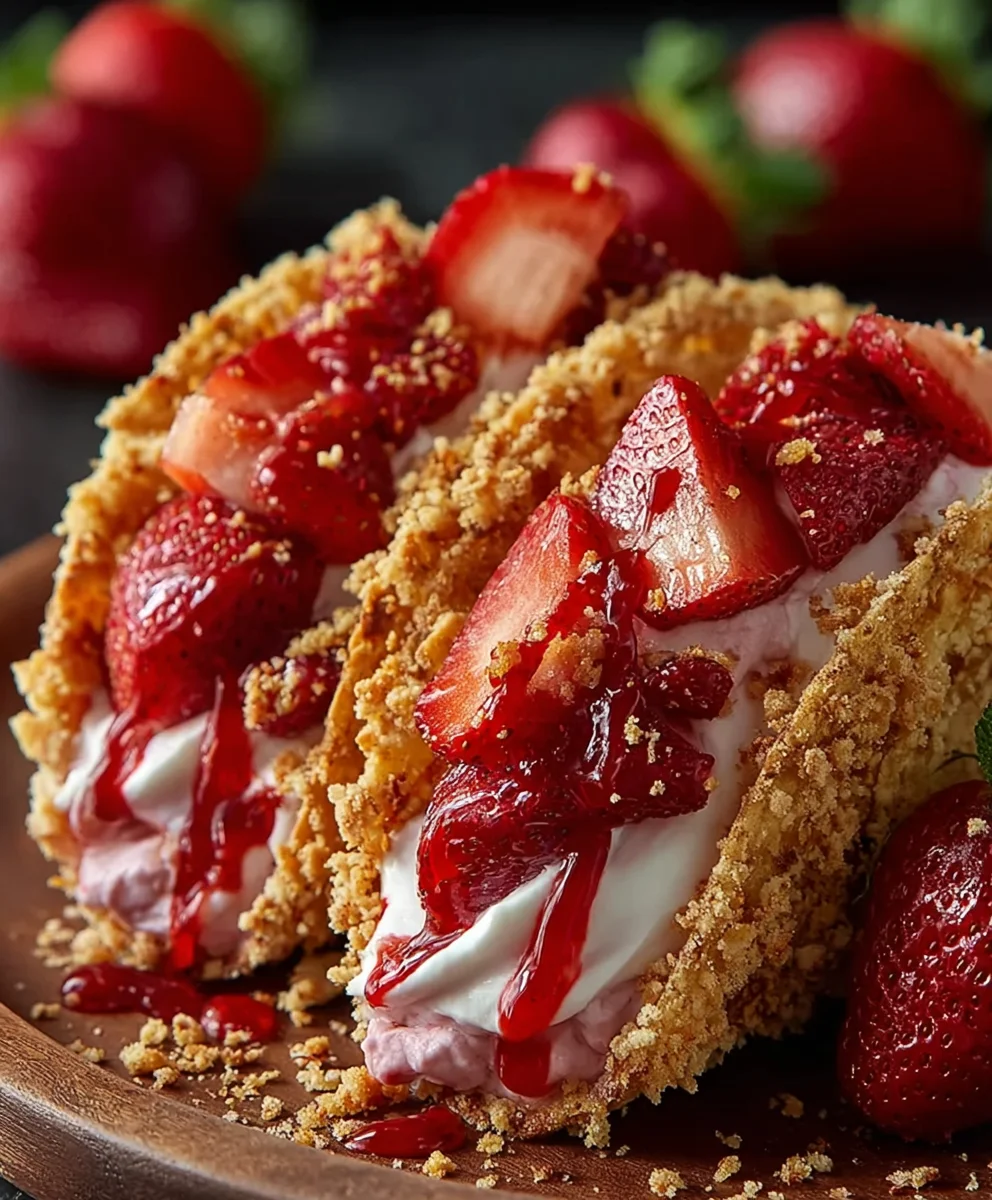 Strawberry Crunch Cheesecake Tacos-Easy Dessert