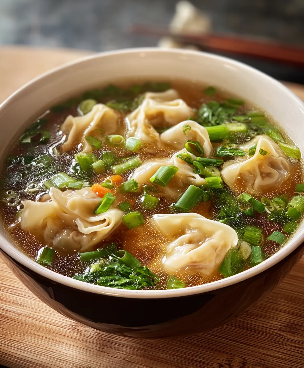 Easy Wonton Soup Recipe-Beef & Veggies