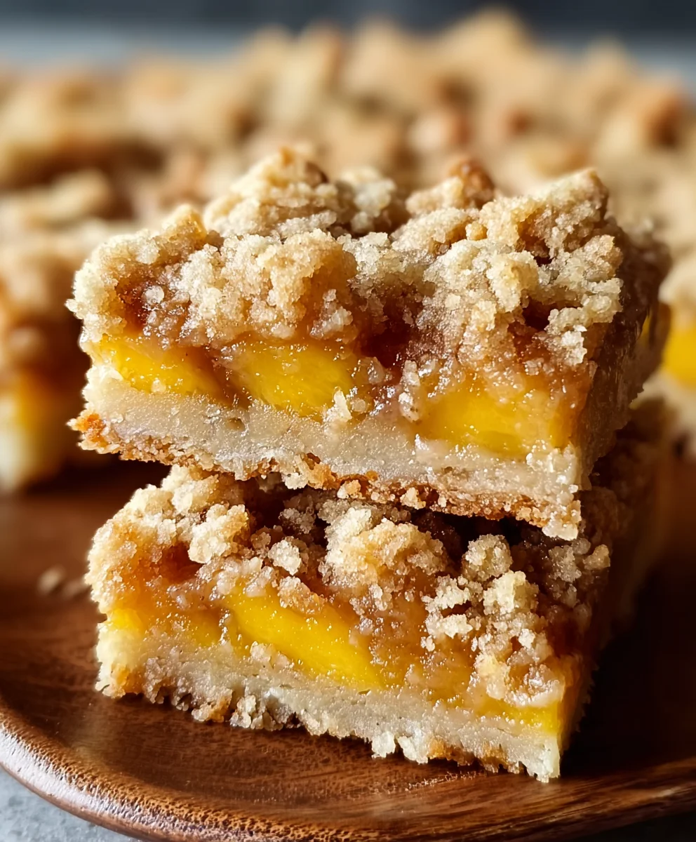 Peach Crum extractble Bars - Easy Dessert Recipe