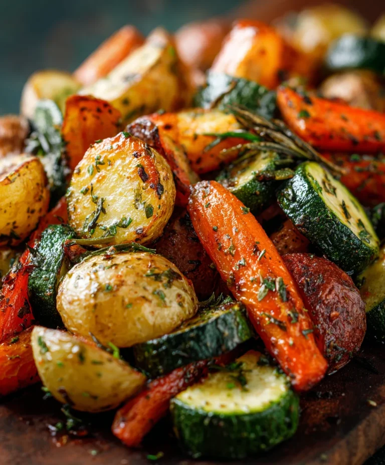 Garlic Herb Roasted Veggies Potatoes Carrots Zucchini