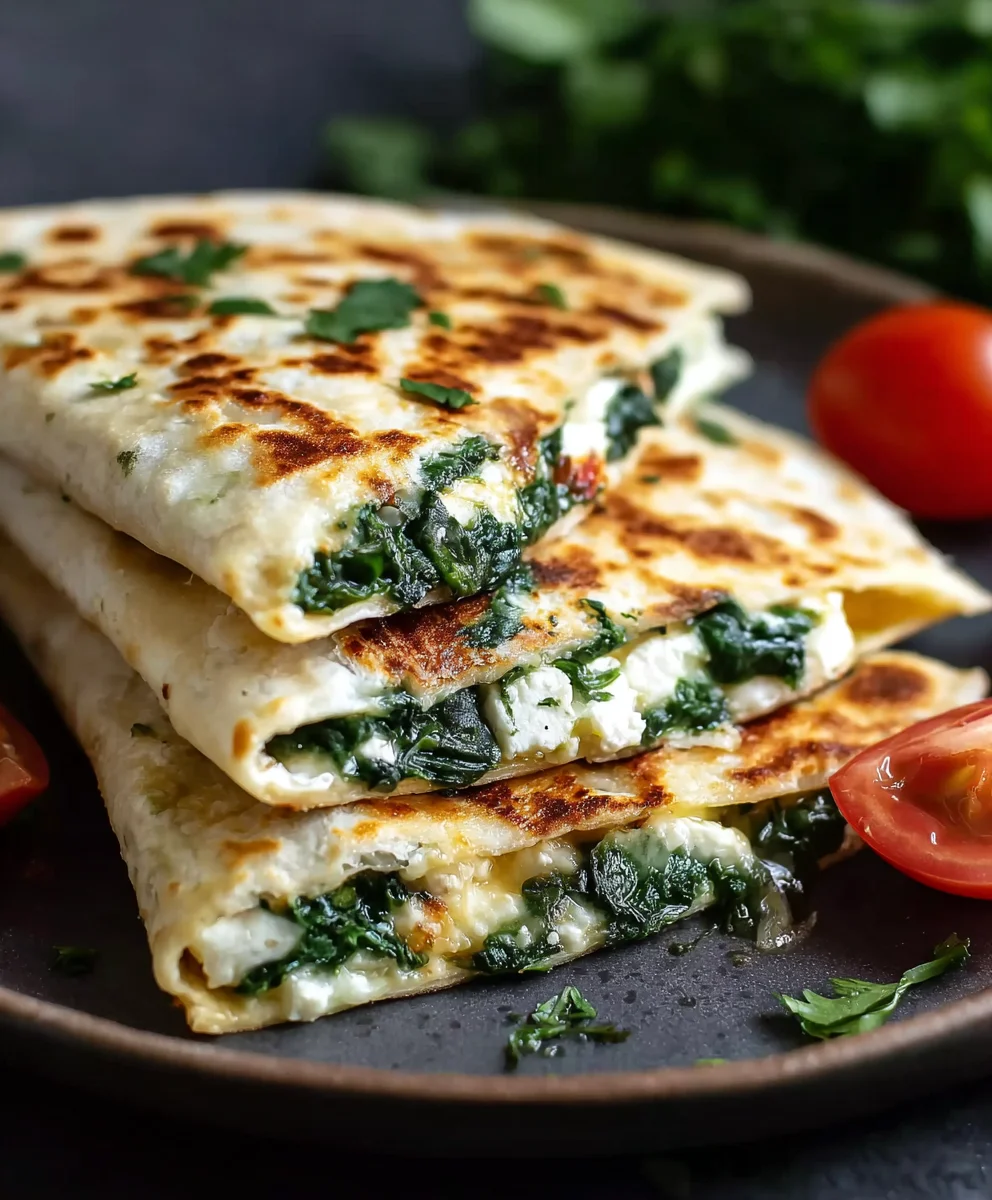 Easy Spinach Feta Quesadillas - Quick Recipe