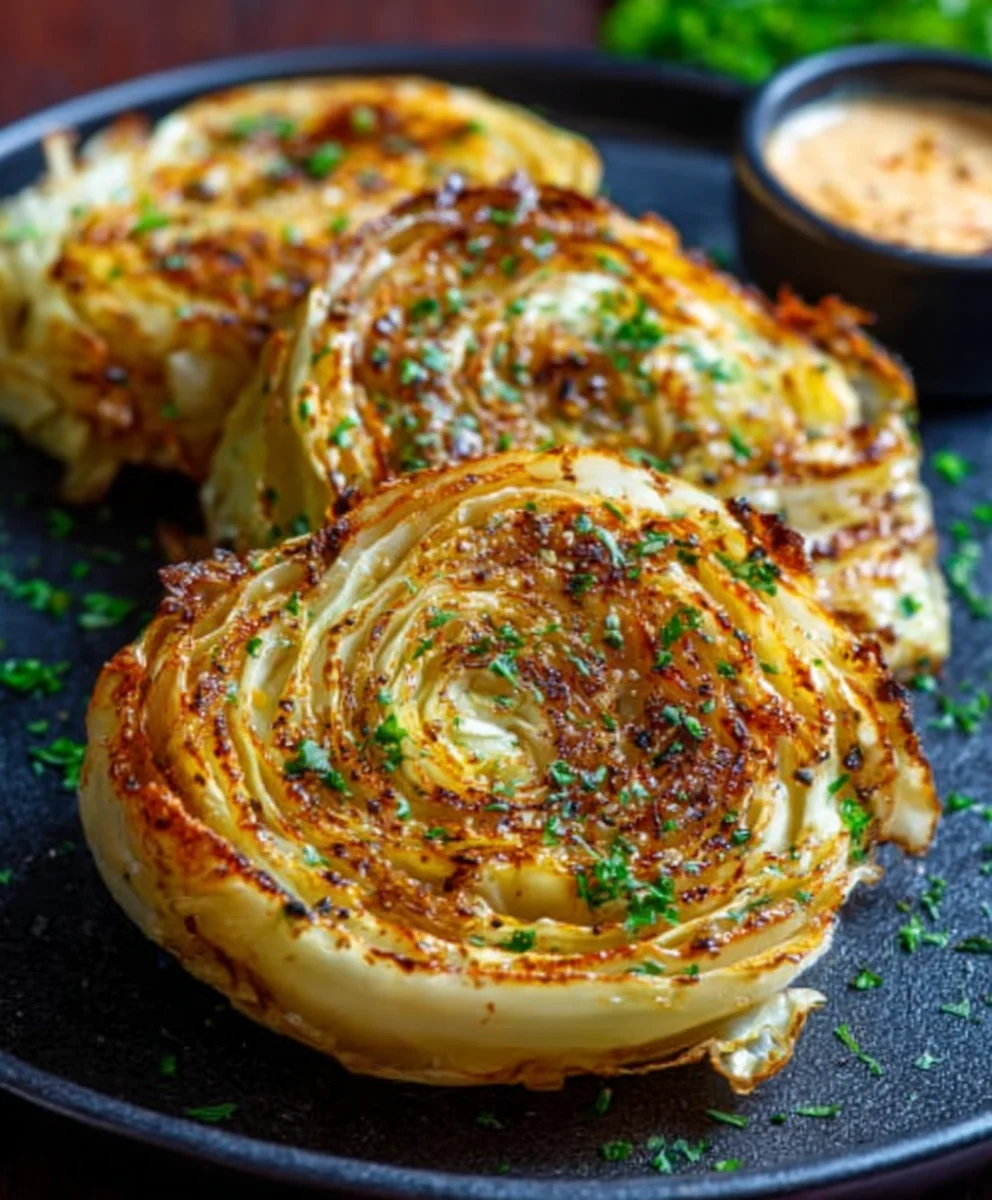 Oven Roasted Garlic Cabbage Steaks - Delicious Vegan Meal