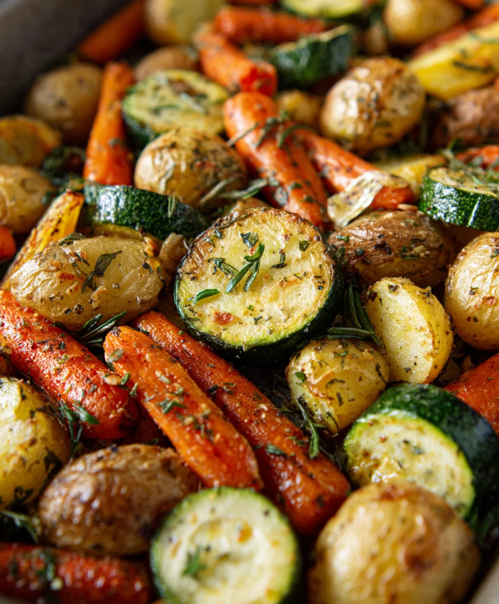 Garlic Herb Roasted Veggies Potatoes Carrots Zucchini