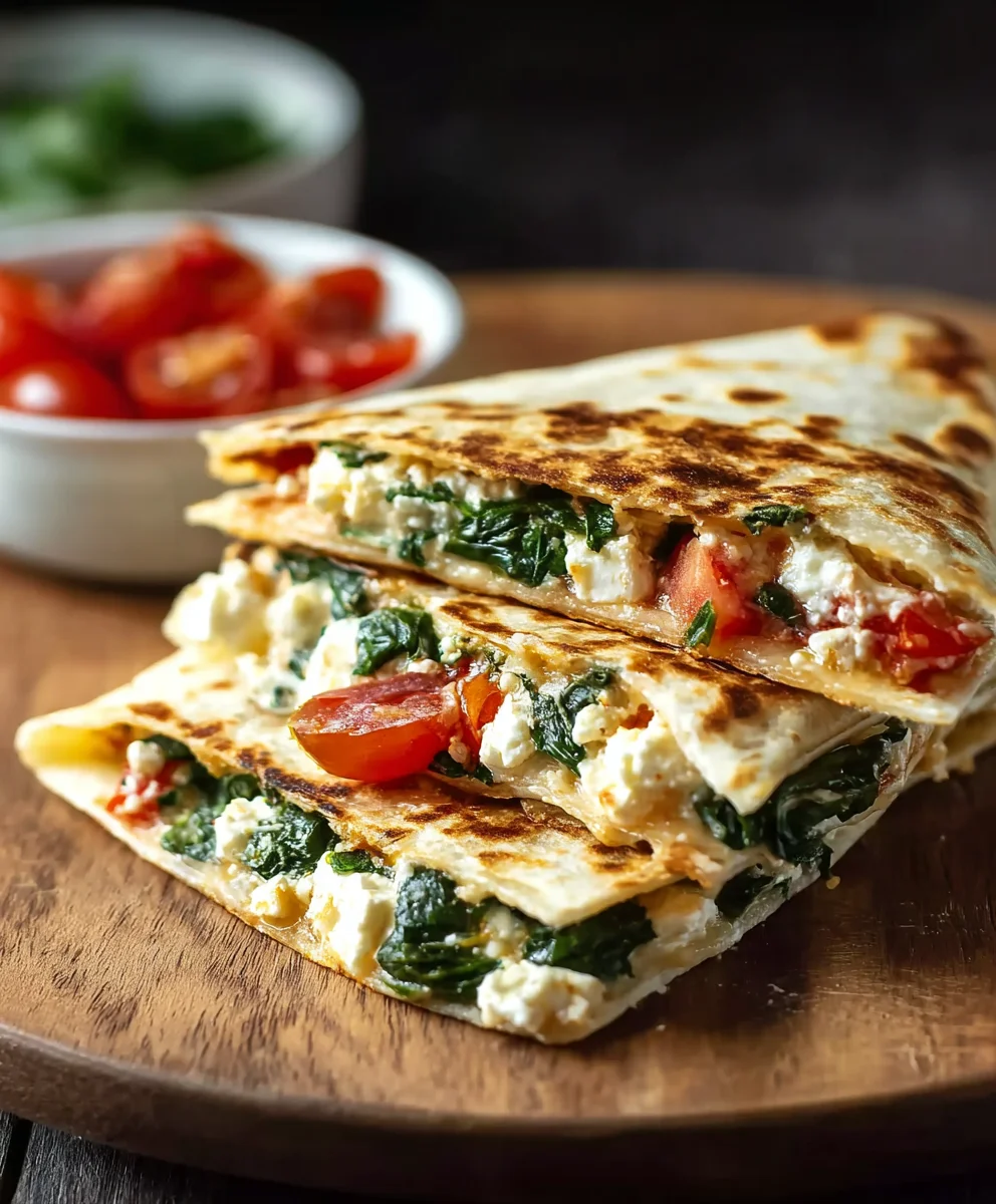 Easy Spinach Feta Quesadillas - Quick Recipe