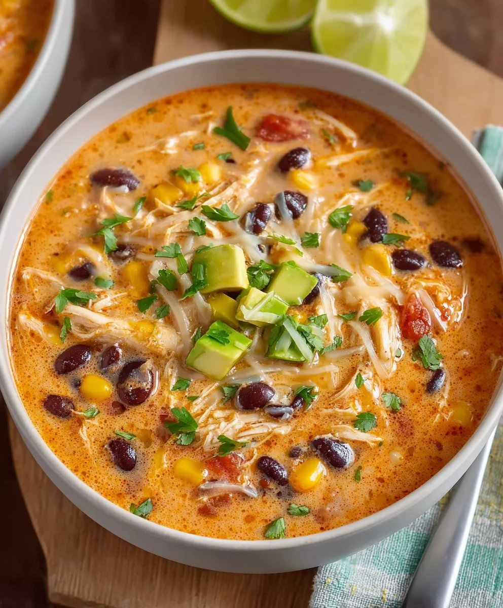 Creamy Chicken Enchilada Soup-Easy Comfort Food