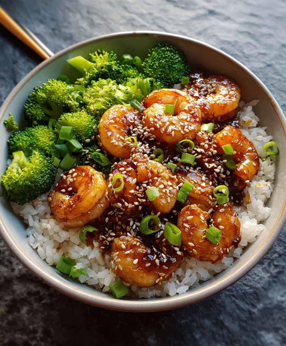 Honey Garlic Shrimp Bowls-Easy Quick Dinner