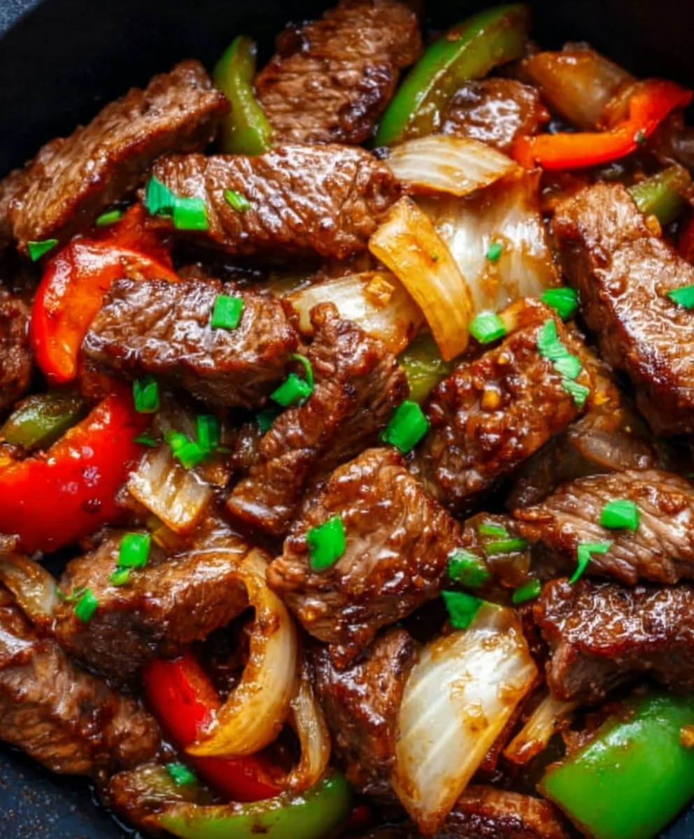 Easy Pepper Steak with Bell Peppers and Onion Recipe
