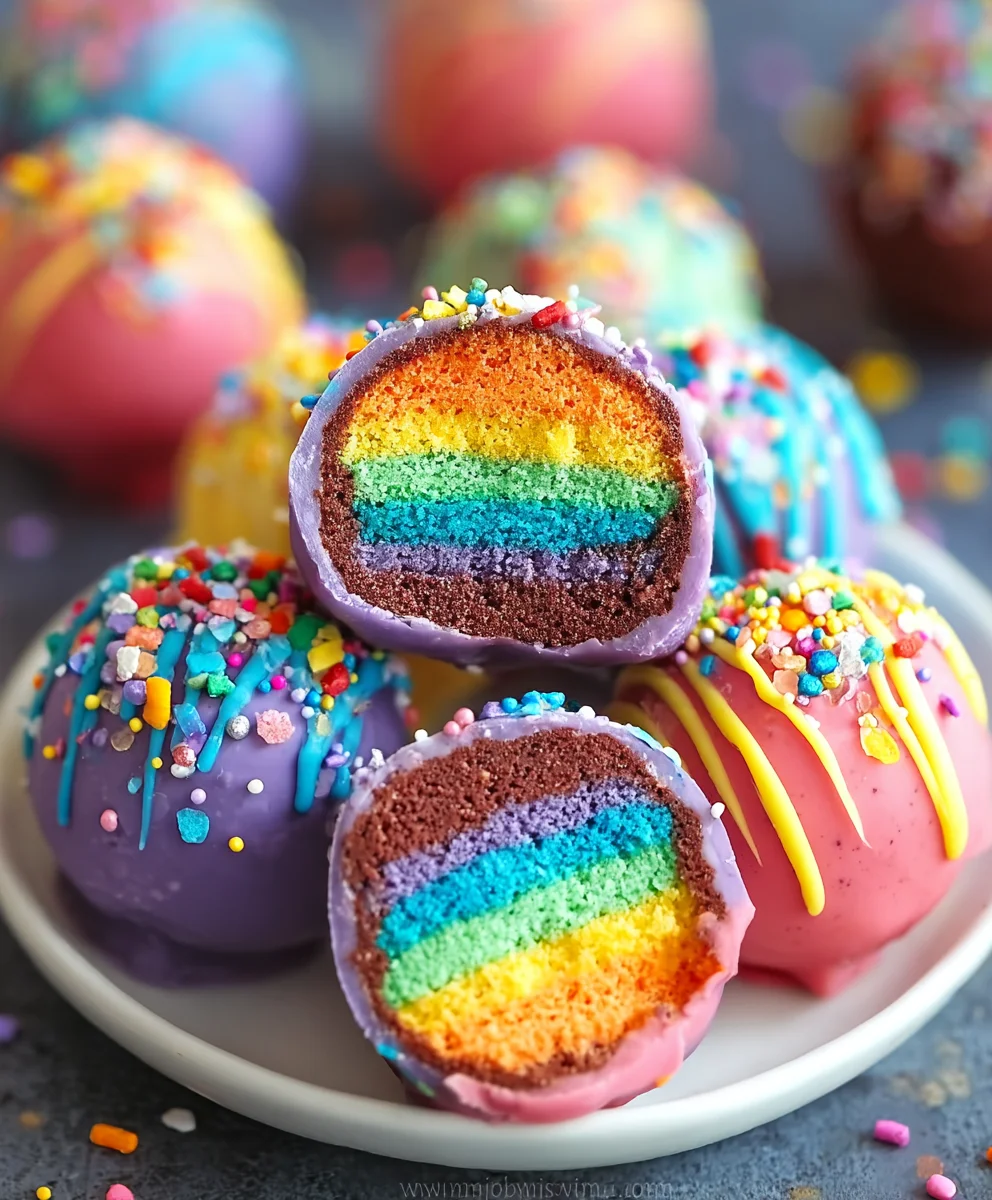 Rainbow Cake Truffles-Easy Sweet Treat