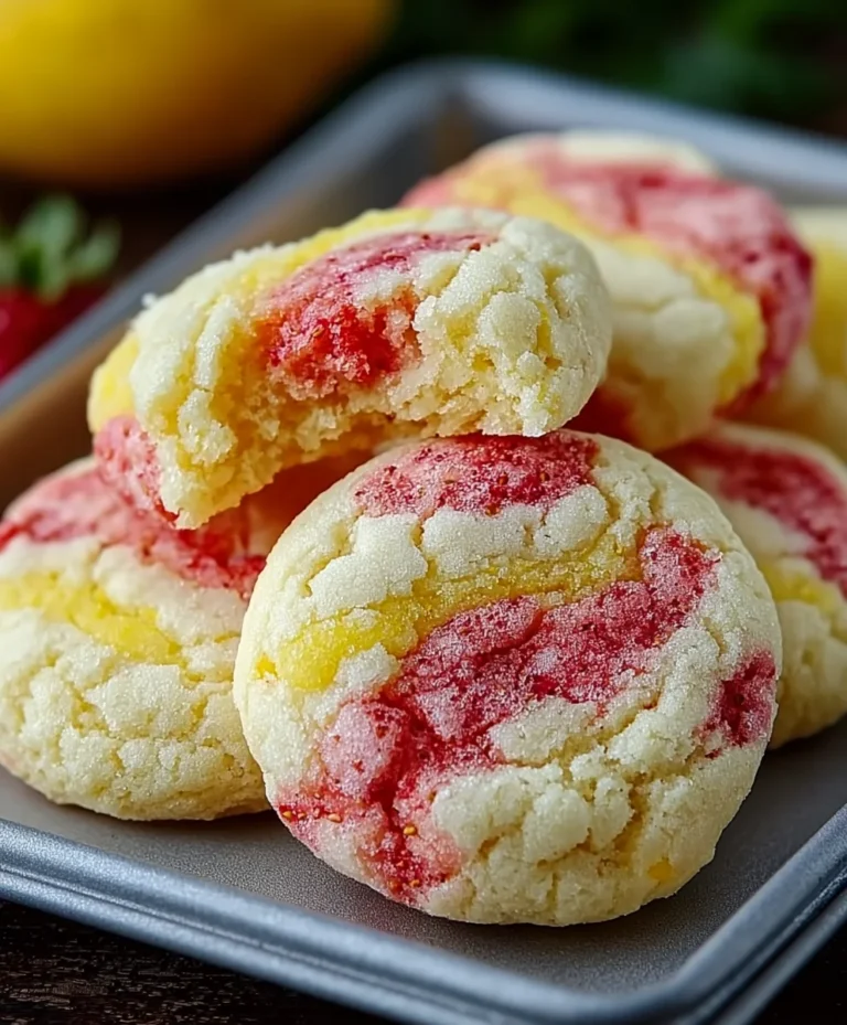 Strawberry Lemon Poundcake Cookies-Easy Recipe
