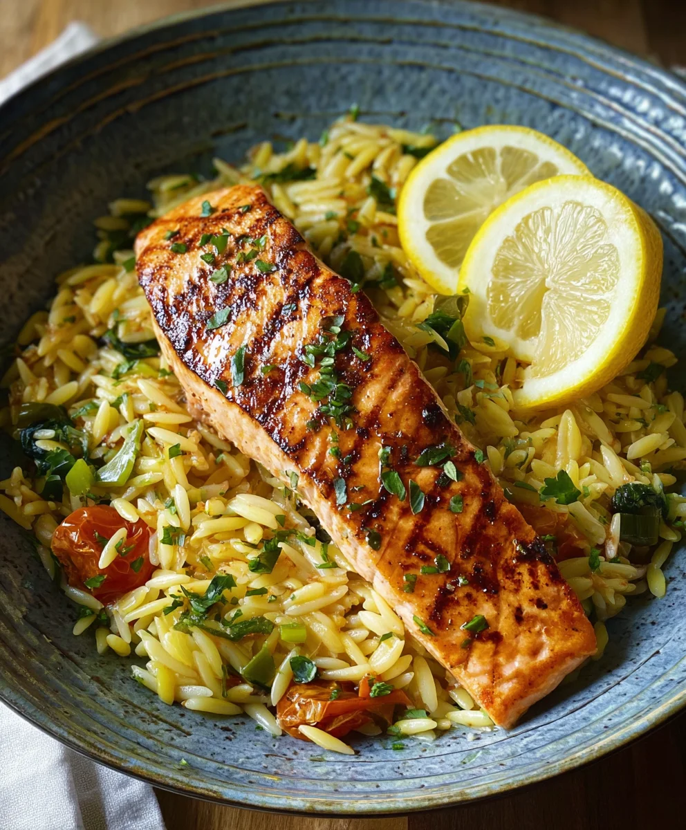 One-Pan Lemon Orzo Salmon - Easy Weeknight Meal