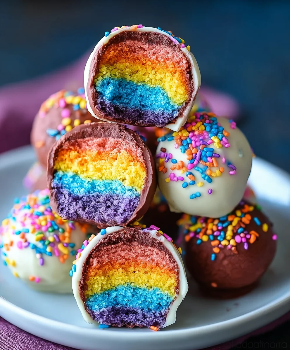 Rainbow Cake Truffles-Easy Sweet Treat