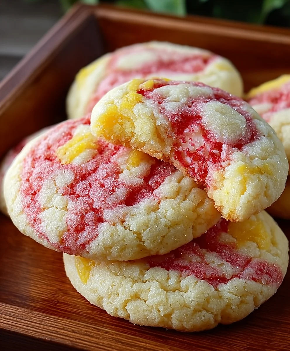 Strawberry Lemon Poundcake Cookies-Easy Recipe