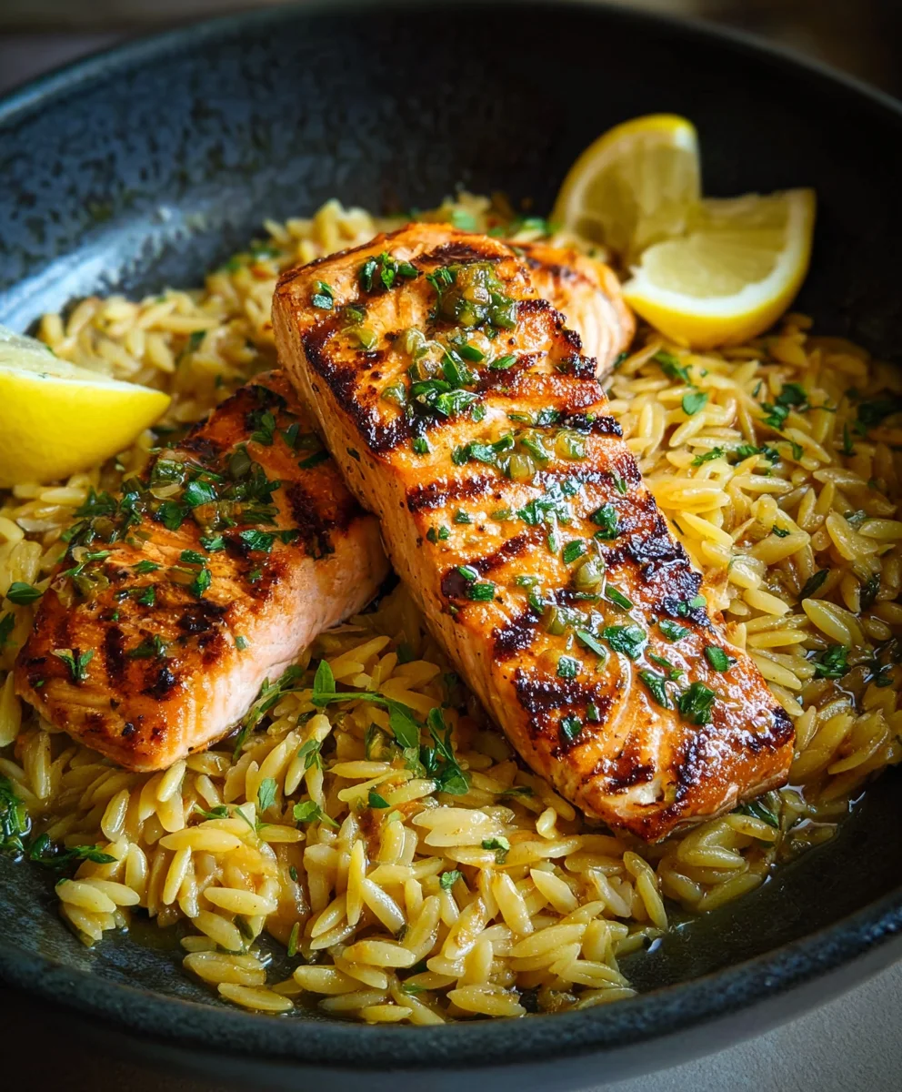 One-Pan Lemon Orzo Salmon - Easy Weeknight Meal