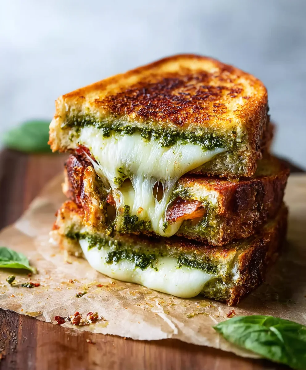 Sourdough Pesto Grilled Cheese Perfection