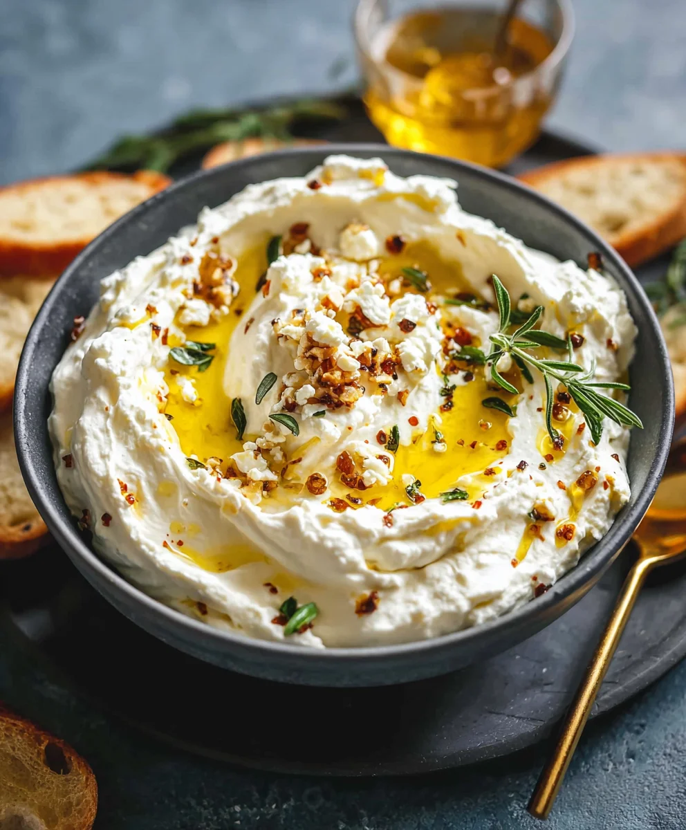 Spicy Ricotta Dip Hot Honey - Easy Appetizer