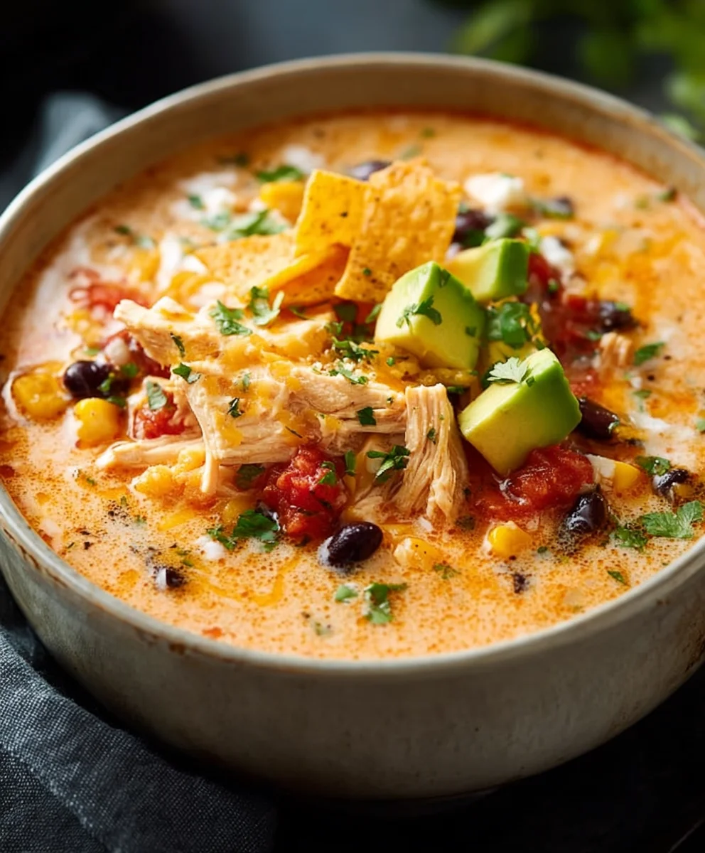 Easy Creamy Chicken Tortilla Soup Recipe-Quick & Delicious