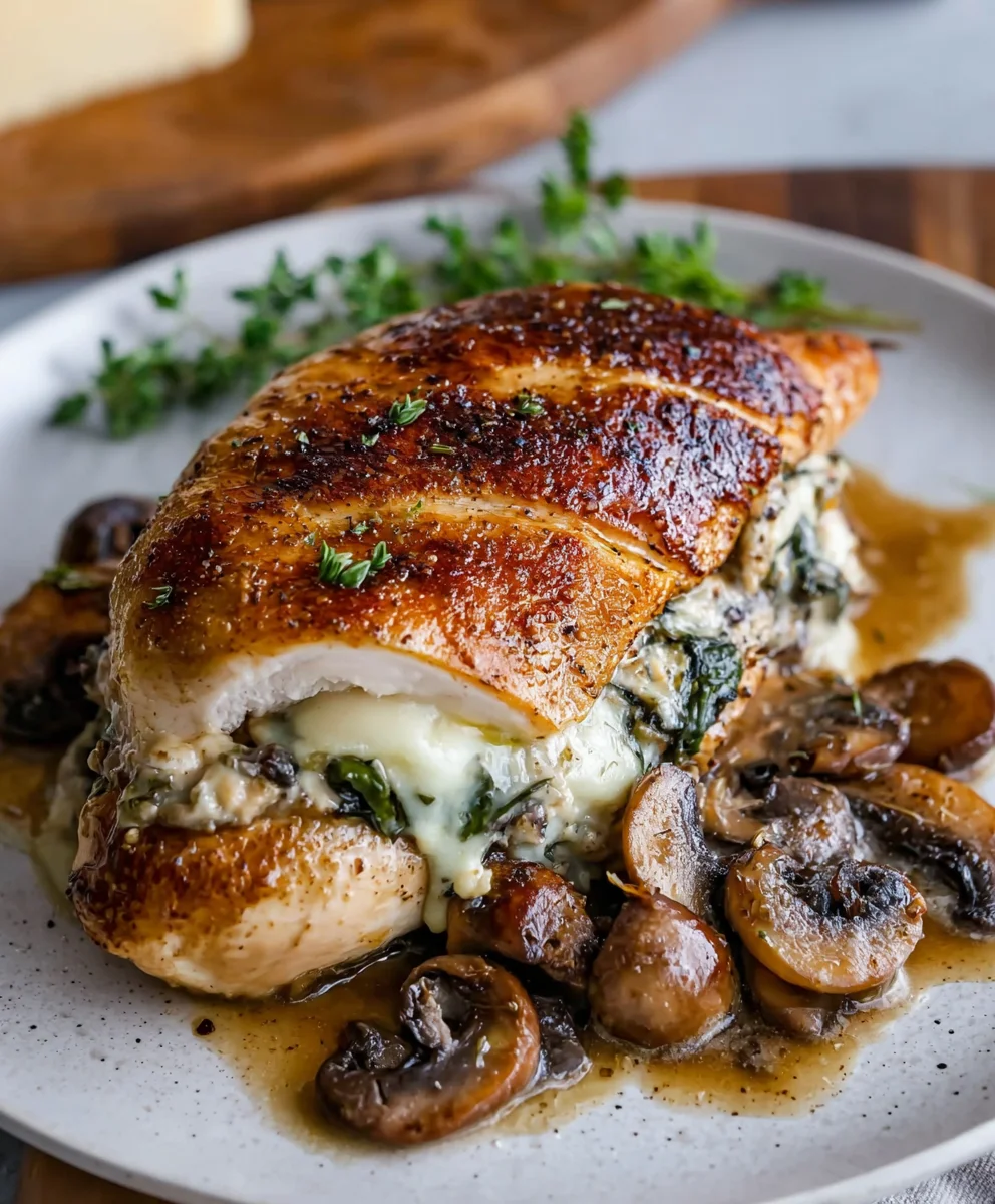 Easy Mushroom Stuffed Chicken Breast Recipe