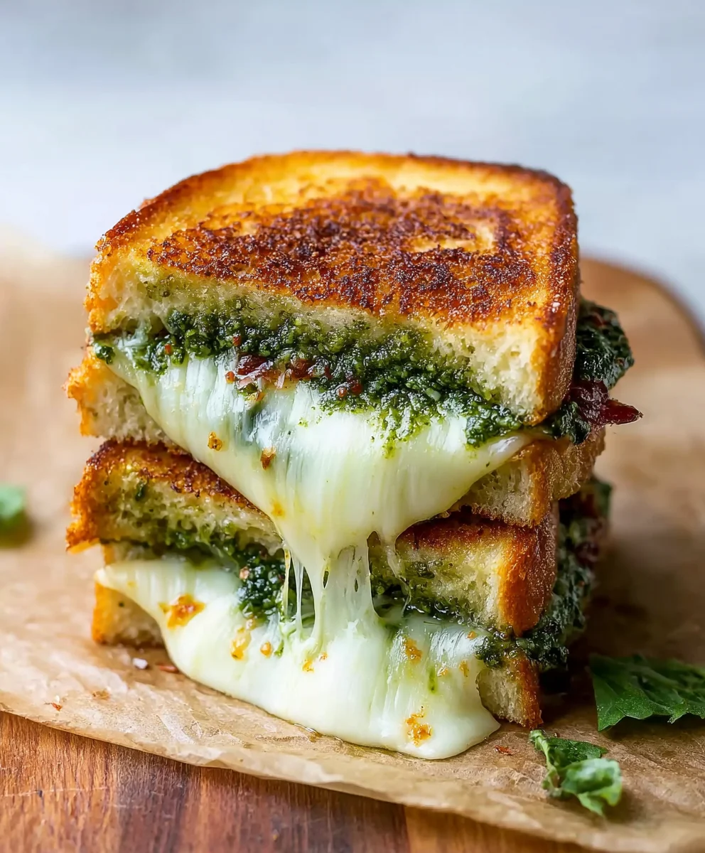 Sourdough Pesto Grilled Cheese Perfection