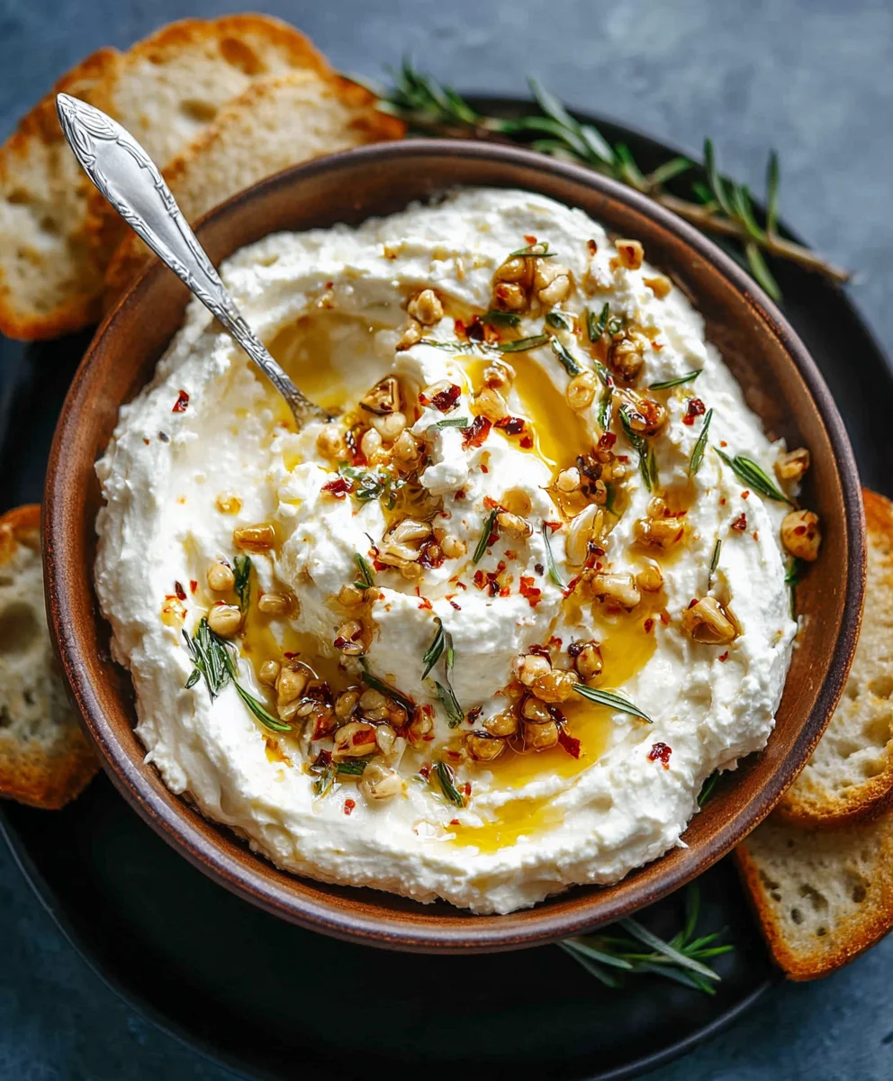 Spicy Ricotta Dip Hot Honey - Easy Appetizer