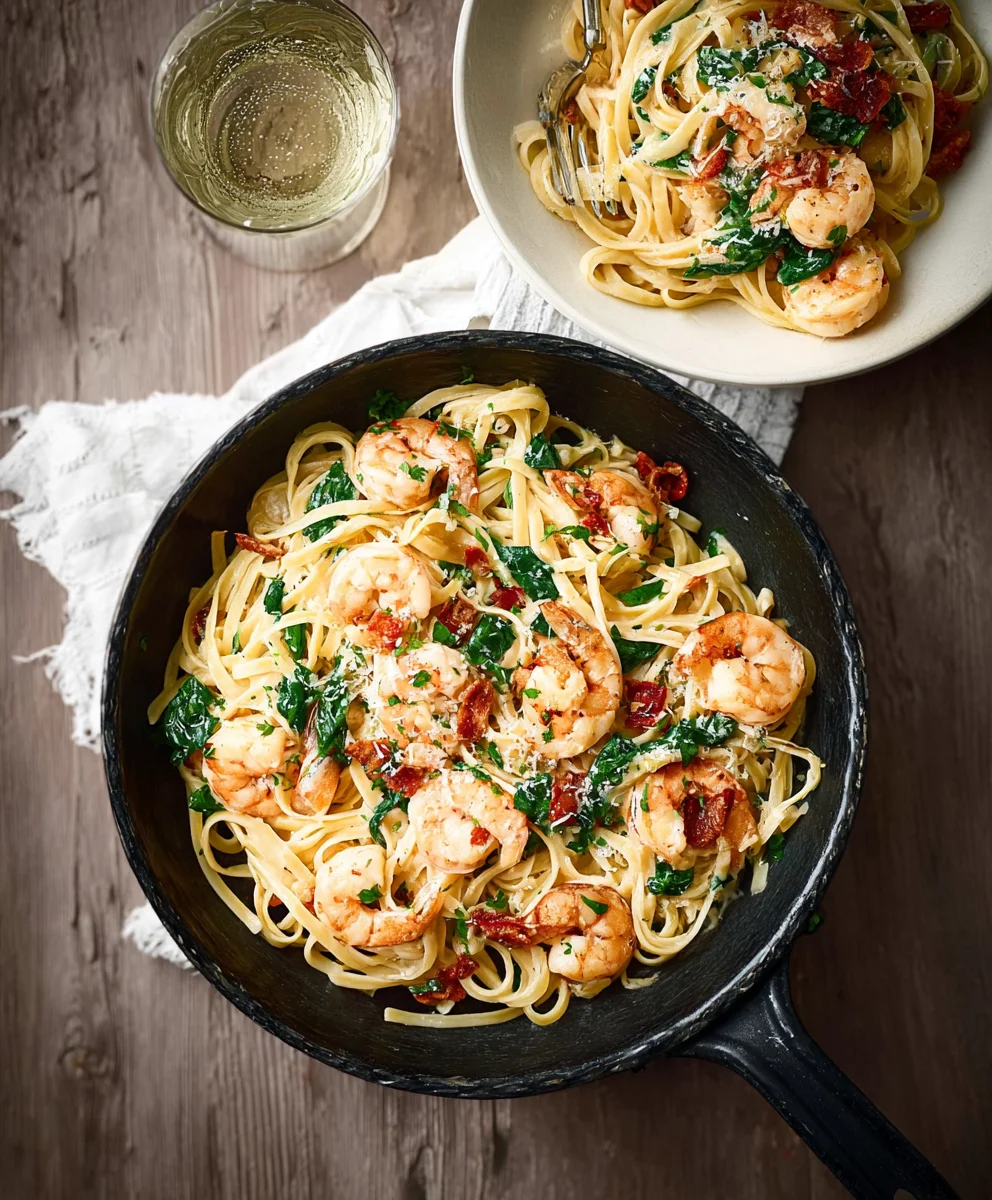 Creamy Tuscan Shrimp Linguine - Easy Weeknight Dinner