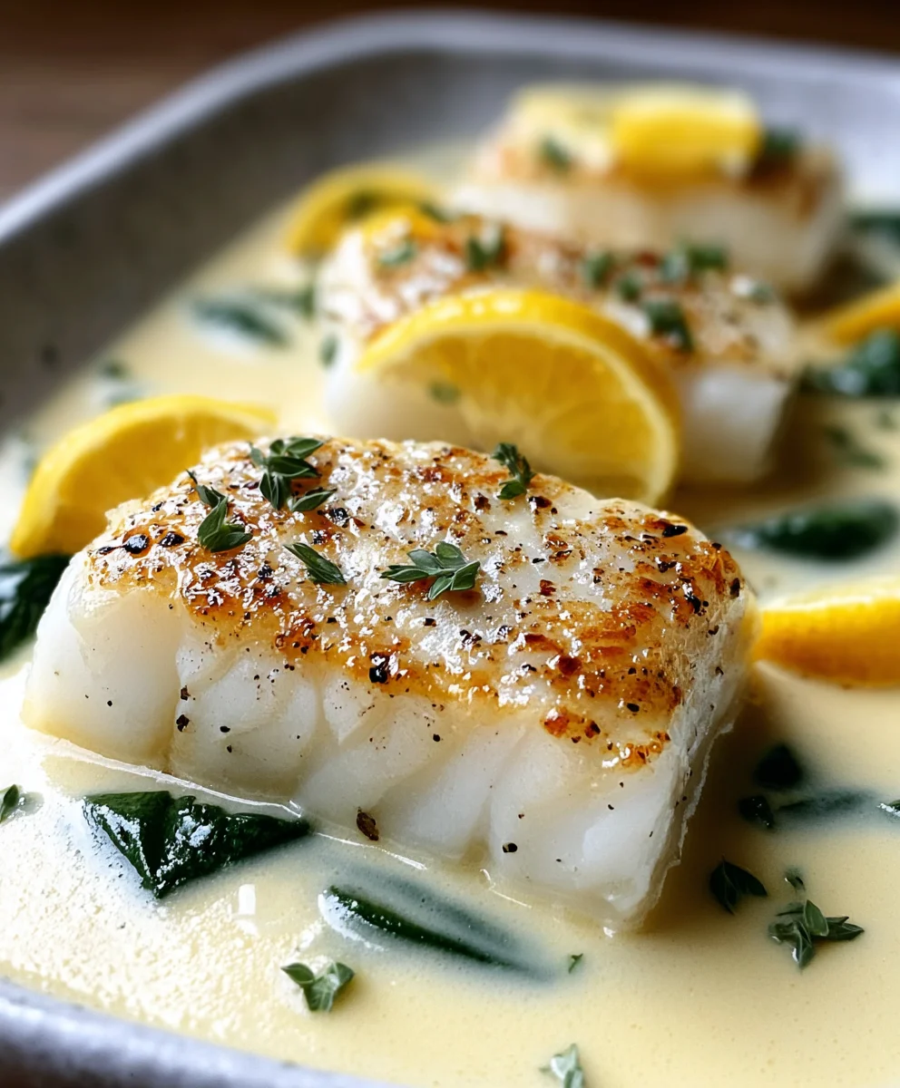 Baked Cod Coconut Lemon Cream - Easy Weeknight Dinner