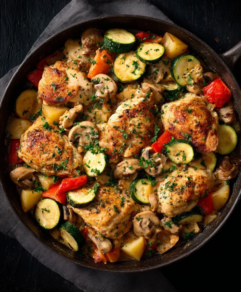 Healthy One Pot Chicken and Veggies Skillet – Low Carb
