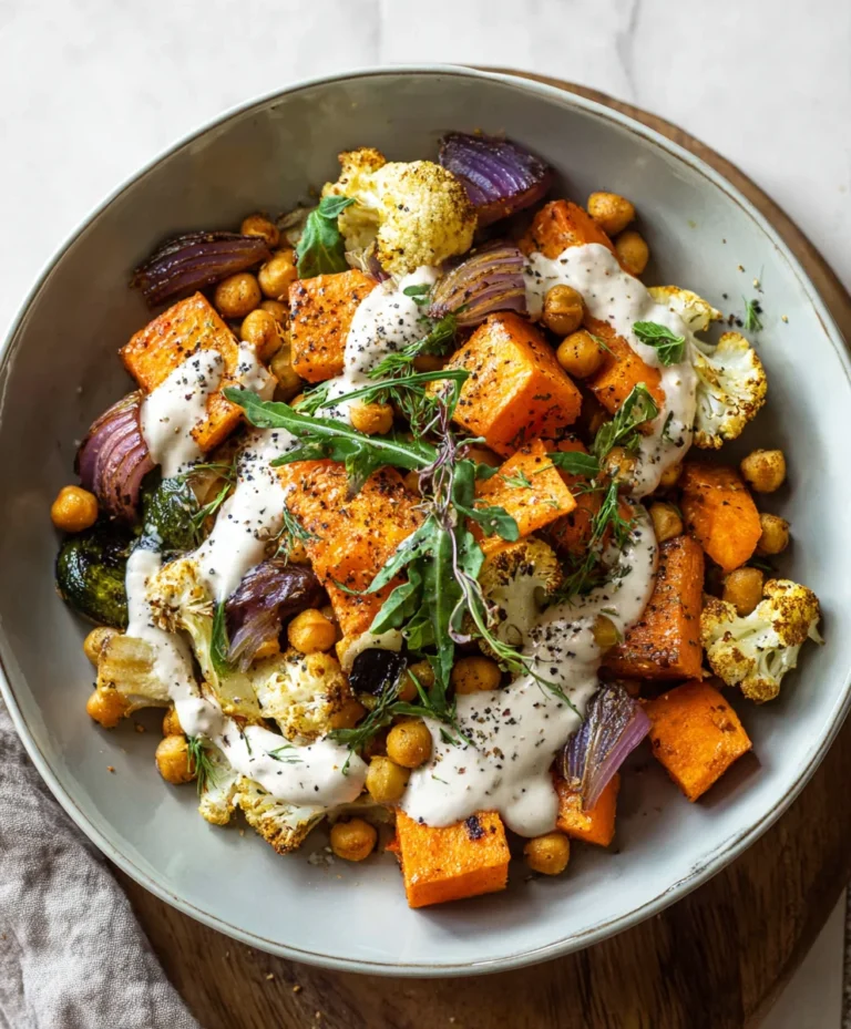 Glow Bowl-Roasted Veggie Tahini Yogurt Sauce Recipe