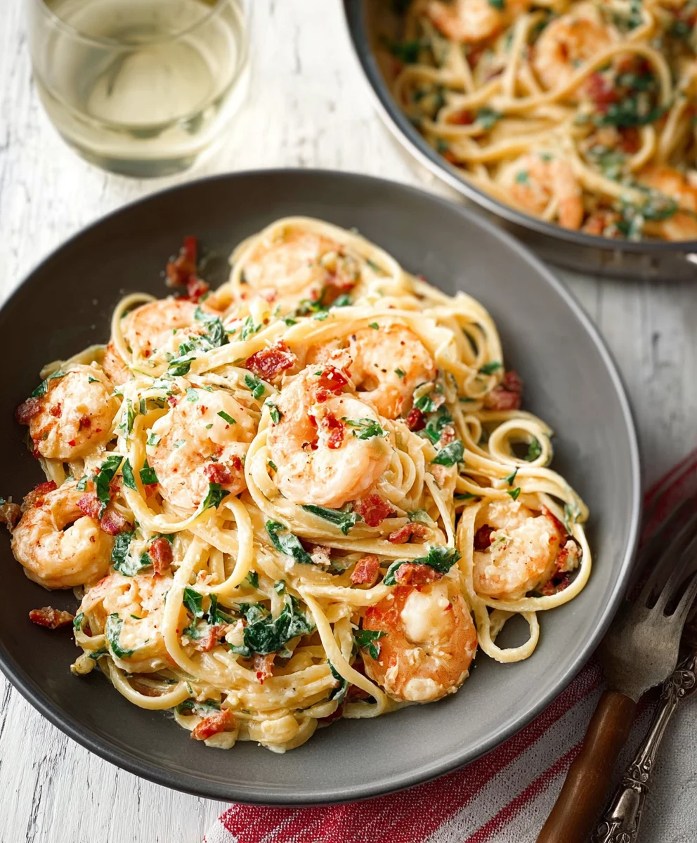 Creamy Tuscan Shrimp Linguine - Easy Weeknight Dinner