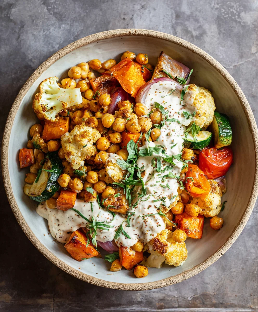 Glow Bowl-Roasted Veggie Tahini Yogurt Sauce Recipe