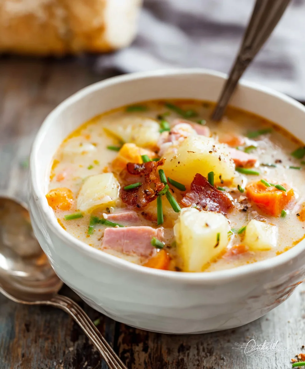 Hearty Beef Beef Ham Potato Soup Recipe-Comfort Food
