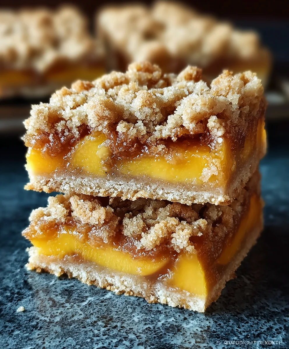 Peach Crum extractble Bars - Easy Dessert Recipe