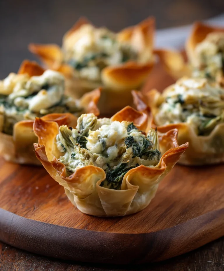 Spinach Artichoke Wonton Cups – Easy Appetizer Recipe