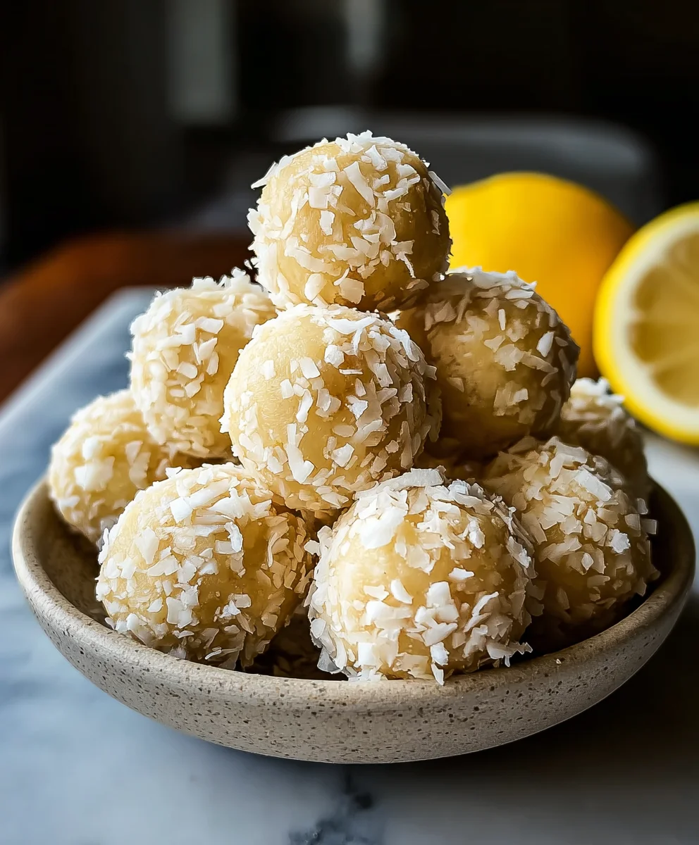 Lemon Coconut Protein Balls-Healthy No-Bake Treat