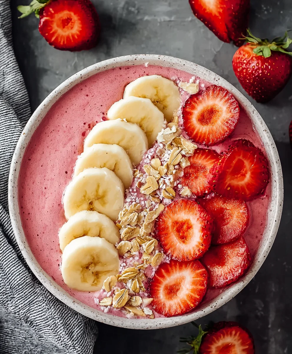 Strawberry Banana Smoothie Bowl- Easy & Delicious Recipe