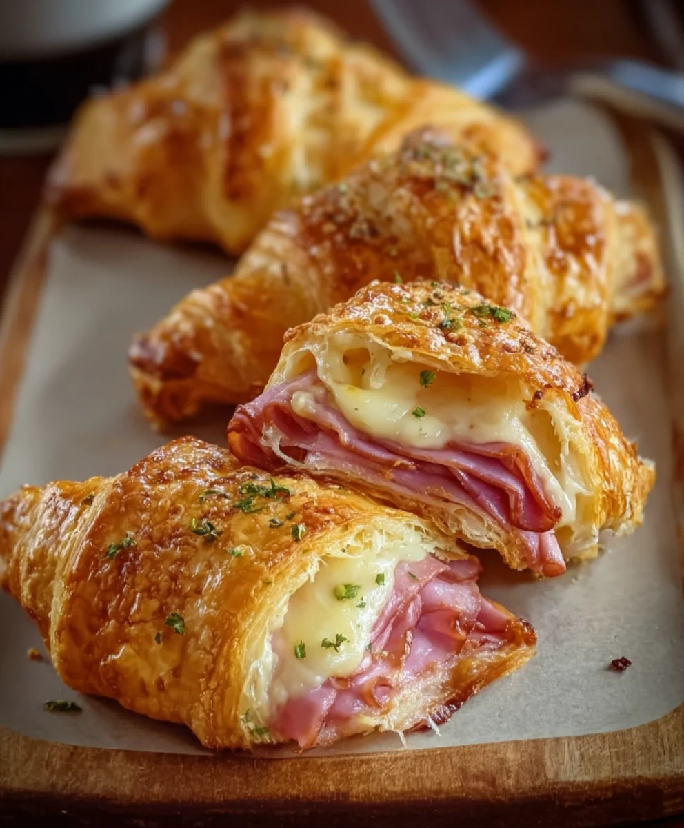 Baked Beef Beef Ham Cheese Croissants Recipe