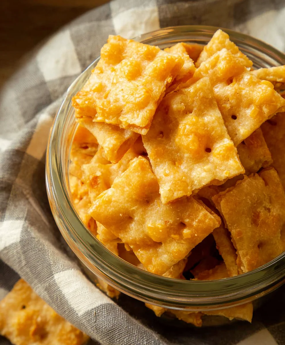 Cheesy Sourdough Cheddar Crackers-Easy Homemade Recipe