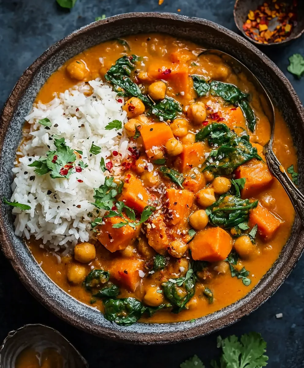 Sweet Potato Chickpea Curry - Easy & Flavorful