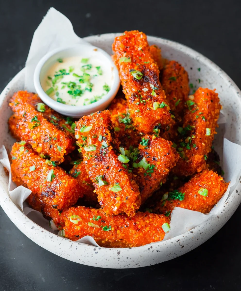 Crispy Baked Buffalo Tofu Wings-Game Day Favorite