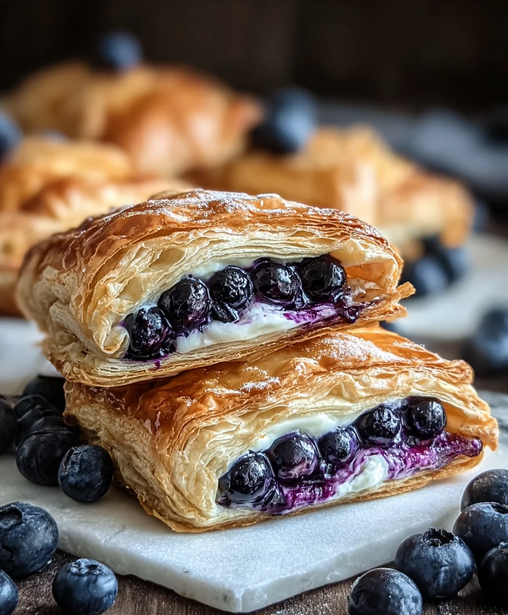 Blueberry Cream Cheese Puff Pastry - Easy Dessert