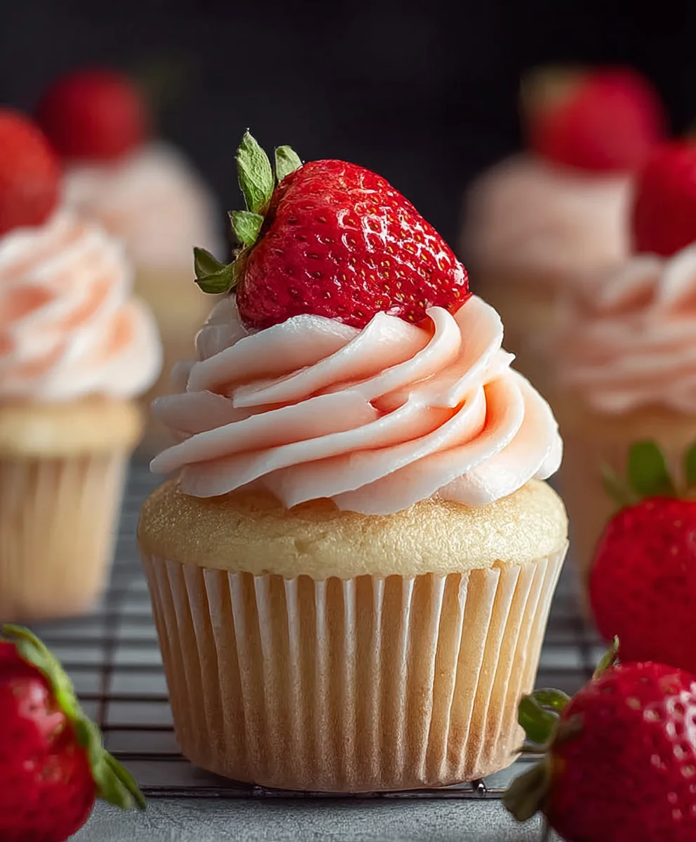 Best Fresh Strawberry Cupcakes-Easy Recipe