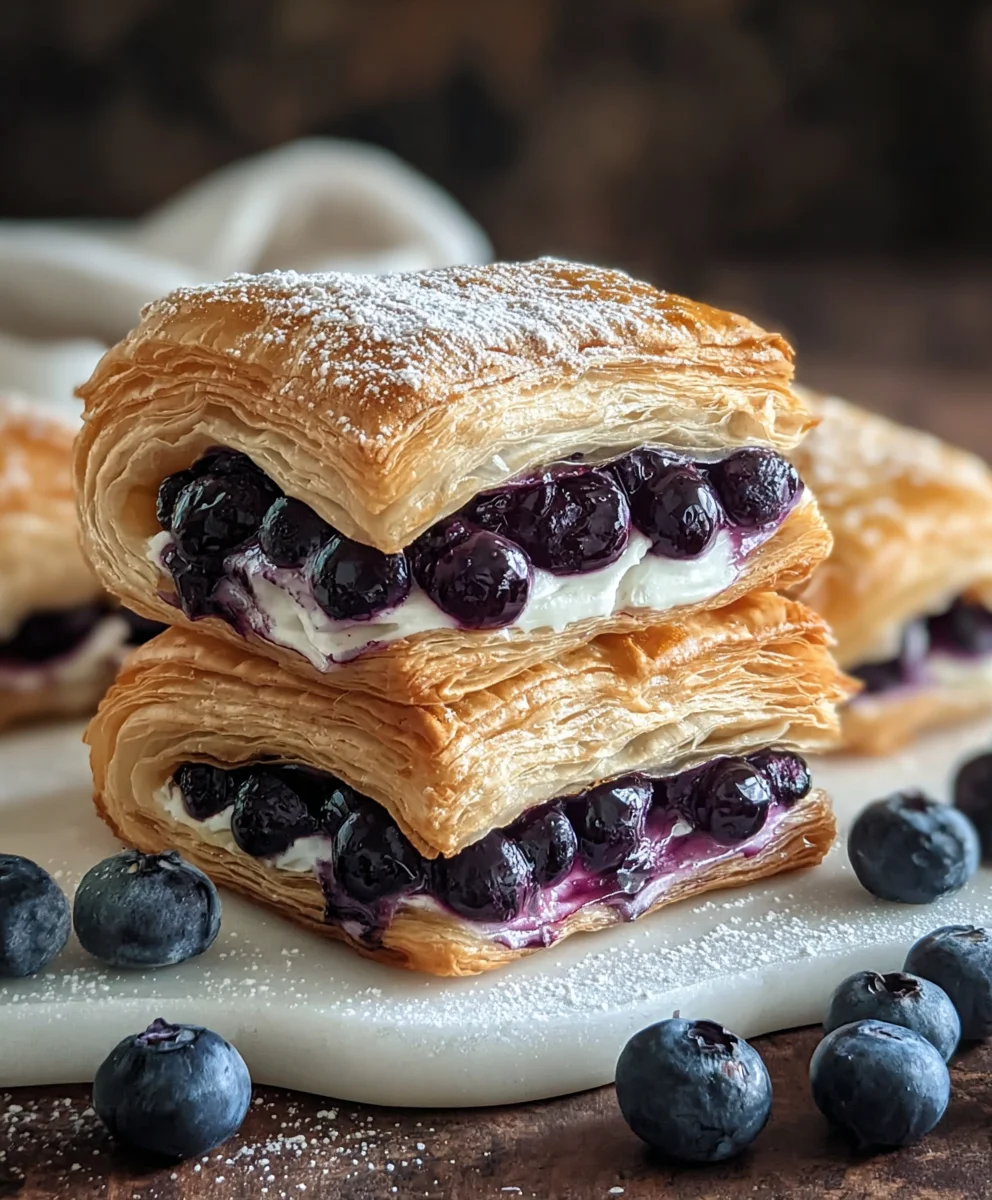 Blueberry Cream Cheese Puff Pastry - Easy Dessert